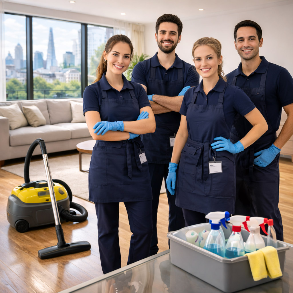 professional cleaning team London experienced cleaners ready for domestic and commercial cleaning services