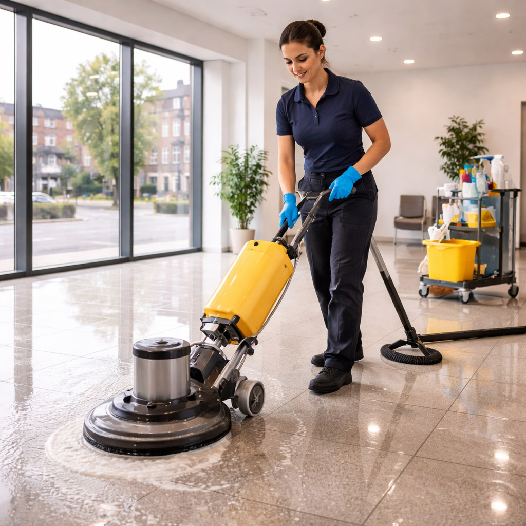 specialist cleaning services Barking floor polishing machine kitchen deep cleaning professional cleaners London